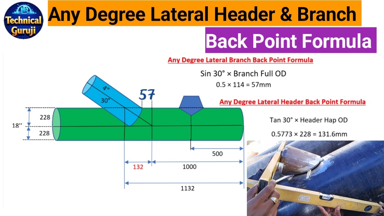 Any Degree Lateral Tee Header & Branch Back Point Formula // Latrolet Back Point Formula // In Hindi