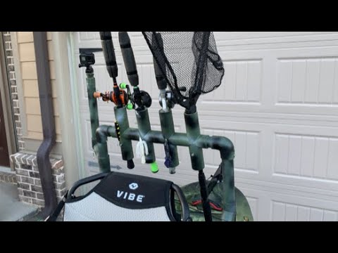 Ascend FS128T kayak bass fishing. Fly rod holder modification for the milk  crate. Middle holder was modified…
