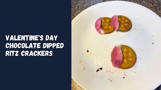 Valentine’s Day Chocolate Dipped Ritz Crackers