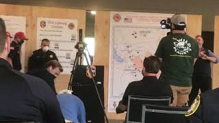 Cal Fire updates SCU Lightning Complex Fire Briefing 4 pm  08/23/20 Pleasanton Fairgrounds Basecamp