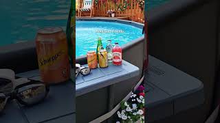 Adding this poolside bar was honestly the best decision ever. #pool #pooltips #poolparty