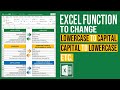 Excel Function Formula for Converting Lowercase Letters to Capital etc