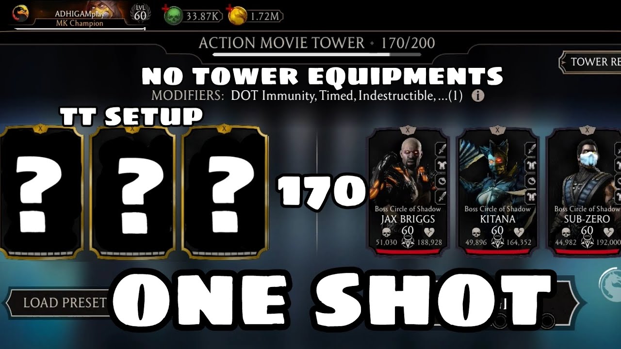 ACTION MOVIE TOWER BOSS BATTLE 170 IN ONE SHOT WITH GOLD TEAM