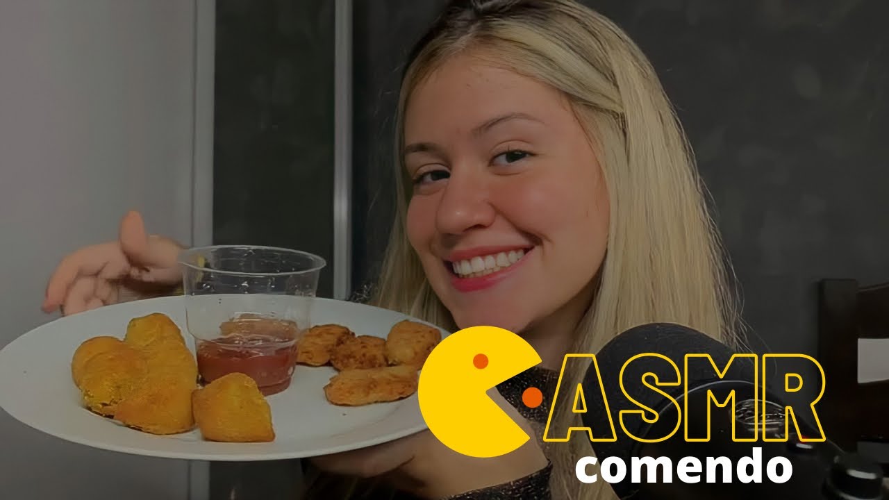 ASMR COMENDO NUGGETS E COXINHAS VEGANOS SUPER CROCANTES