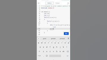 c program to print numbers pattern 10 #cprogramming #codingguru #shorts 😎