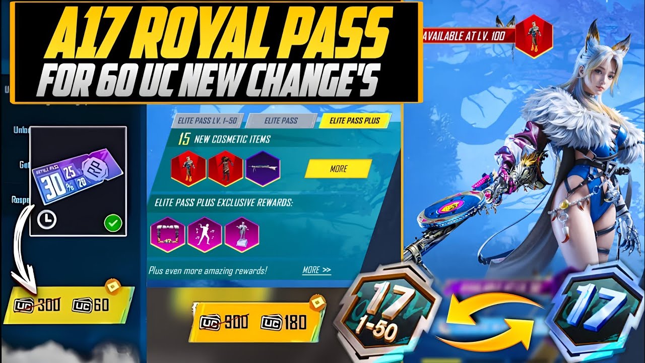 😱 A17 Royal Pass For 60 UC | Cheap Royal Pass Trick & A17 Pre-Order Perks New Changes | PUBGM