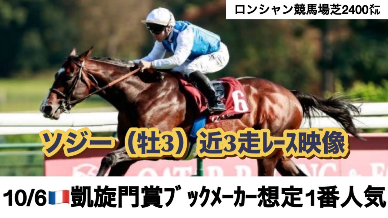 【2024凱旋門賞】🇫🇷現地ブックメーカー1番人気ソジー近3走レースダイジェスト