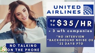 Work from home United Airlines is Hiring Remote + No Interview No Phone Work From Home Jobs25 