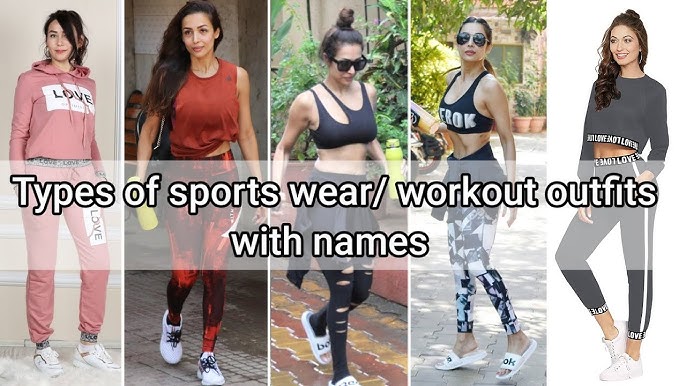 Types of workout outfit with names/Sports wear with names/Workout dress for  girls/Gym wear outfits 