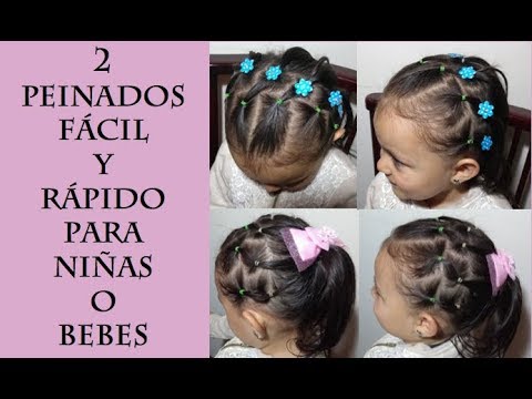 2 PEINADOS FACILES Y RAPIDOS PARA NIÑAS O BEBES - NIÑAS CON POCO CABELLO -  CABELLO CORTO - YouTube