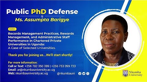 PhD Thesis Defense by Ms. Assumpta Barigye
