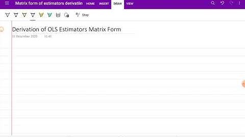 Matrix Derivation of OLS Estimators- Part I