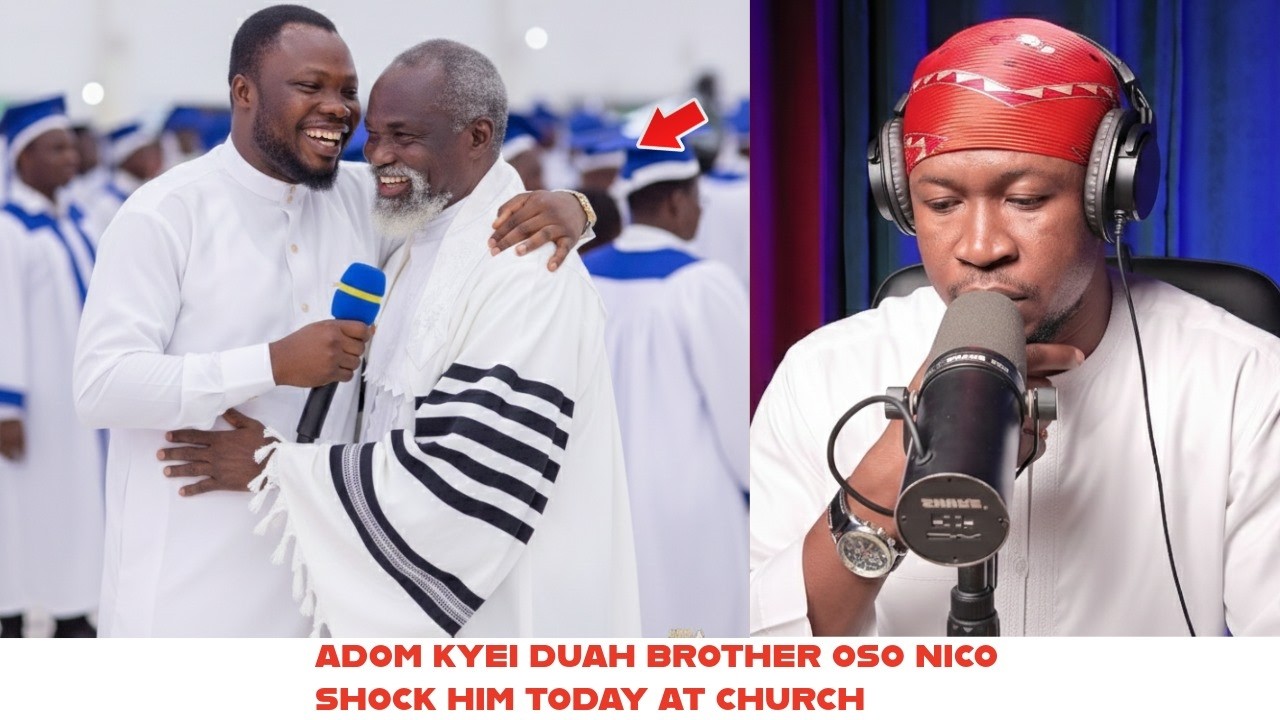 Eish- Adom Kyei Duah Senior Brother Oso Nico Surprised him today at Accra Church service 