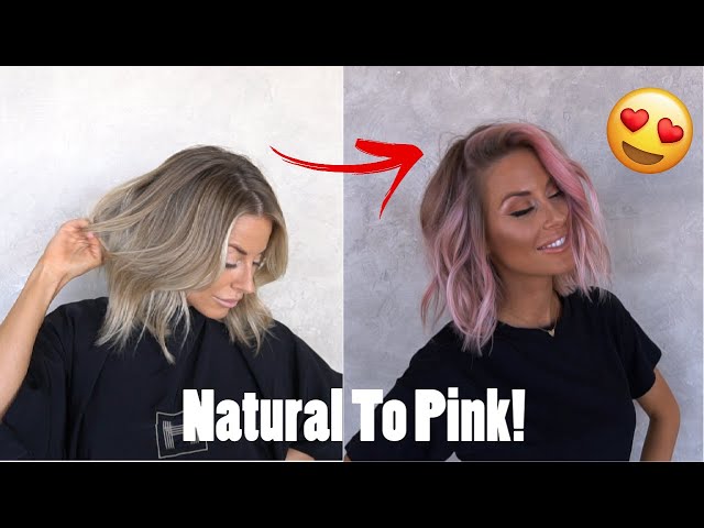 Blonde to Pink Wavy Simplistic Hair