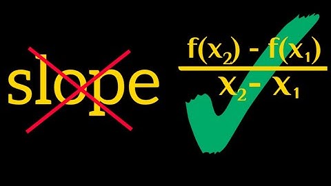 Derivatives - Average rate of change same as slope