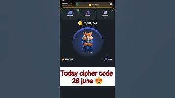 hamster combat daily cipher code  || today cipher code 28 june || #shorts #short