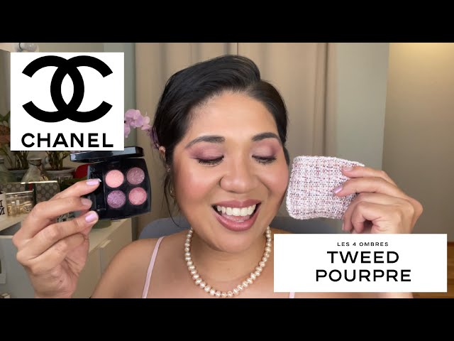 NEW CHANEL TWEED POURPRE 02 eyeshadow  Swatches, Comparisons, two looks,  and demo! 