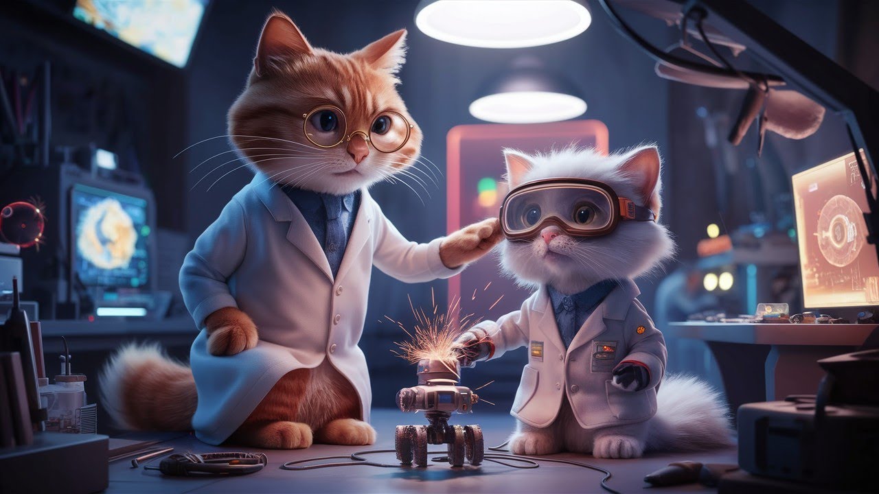 "How a Struggling Baby Cat Transformed into a Legendary Scientist!"# ...