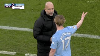Kevin De Bruyne Angry With Pep Guardiola After Subsution