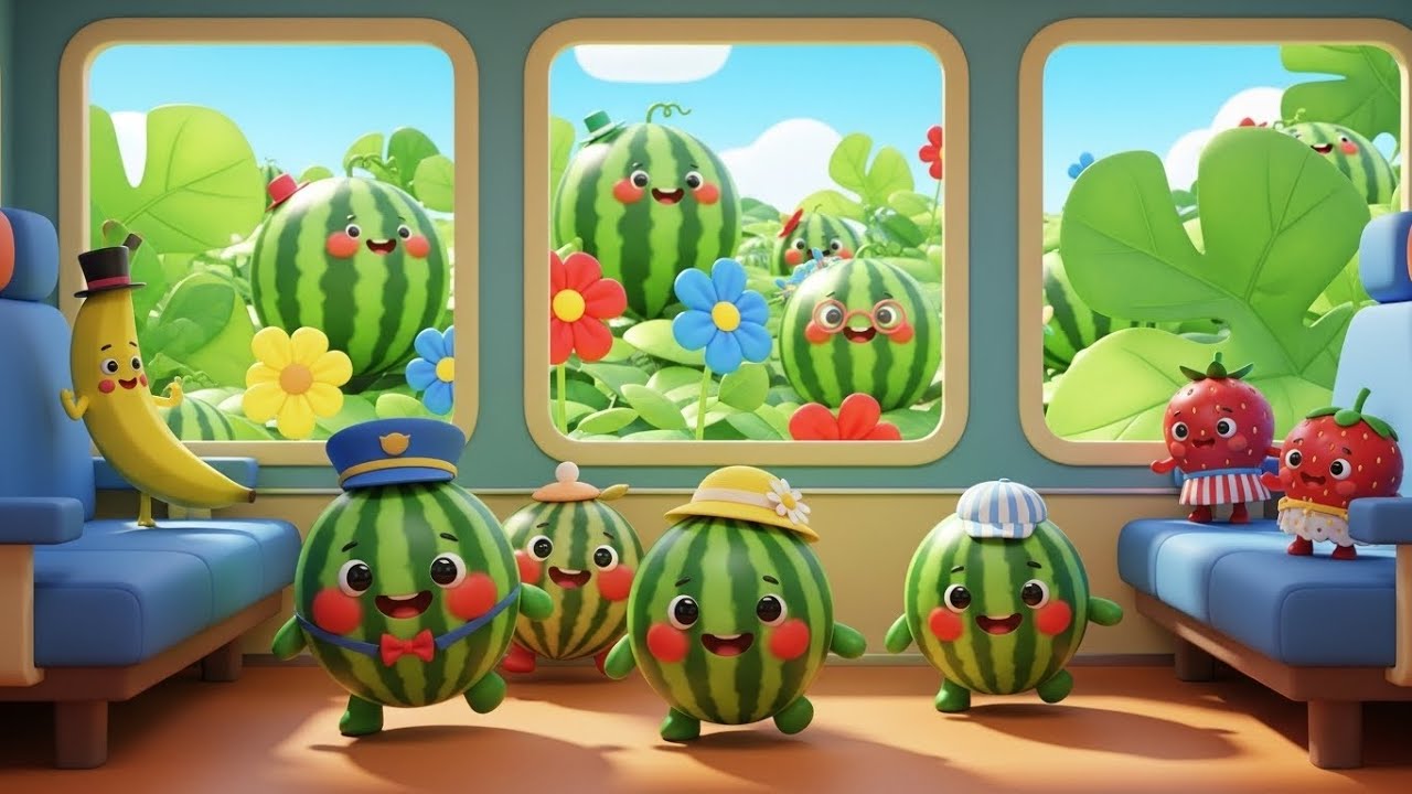 Counting Fruits Train Song for Kids | Counting & Fruit Song, Nursery Rhymes & Baby Music 🚂🍎🍌🎶