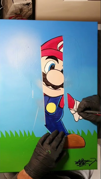 super mario canvas painting art #supernintendo #supermario #nintendoswitch