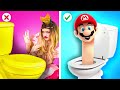 Mario Toilet Hacks Saved My Life! Super Mario Parenting Hacks &amp; Bathroom Gadgets by Crafty Panda Go