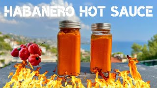 Hot Sauce with our homegrown Habaneros