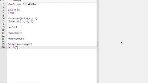 Calculating and visualizing the electric field with glowscript python