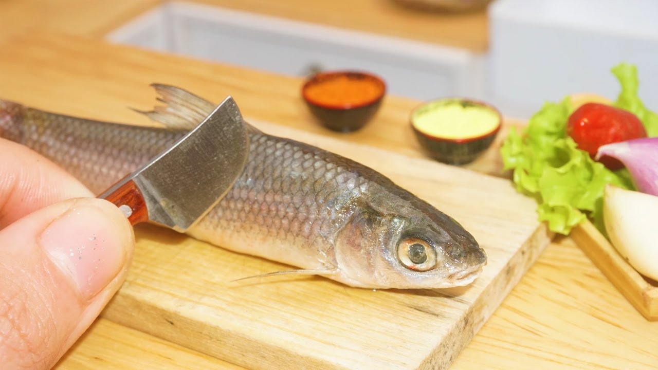 Surya Cooking mini Blooming Fish Fried Recipe 🐟 Cooking Mini Food In ...