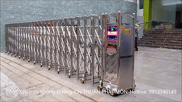 Cổng Xếp Inox Không Đường Ray - Thuận Phát Môn