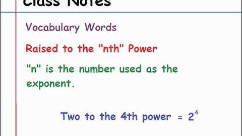 Class Notes - Expressions with Exponents (6-EE-1)