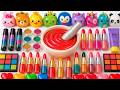 Satisfying Slime ASMR 🌈 DIY How to Make Rainbow Glossy Slime with Makeup Eyeshadow Playdoh Glitter