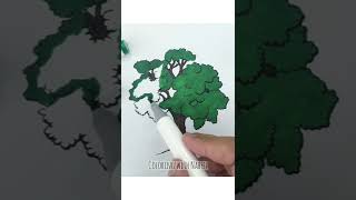 Coloring a Tree with Soft Markers#shorts screenshot 2