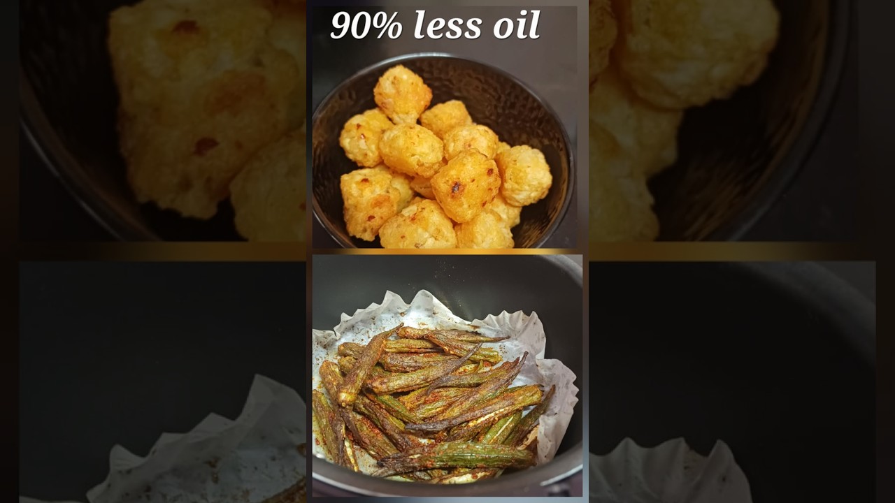 “ಕಡಿಮೆ ಎಣ್ಣೆ – ಹೆಚ್ಚು ರುಚಿ/pigeon digital air fryer/ bhindi fry/ veg nuggets air fry/ #pegion