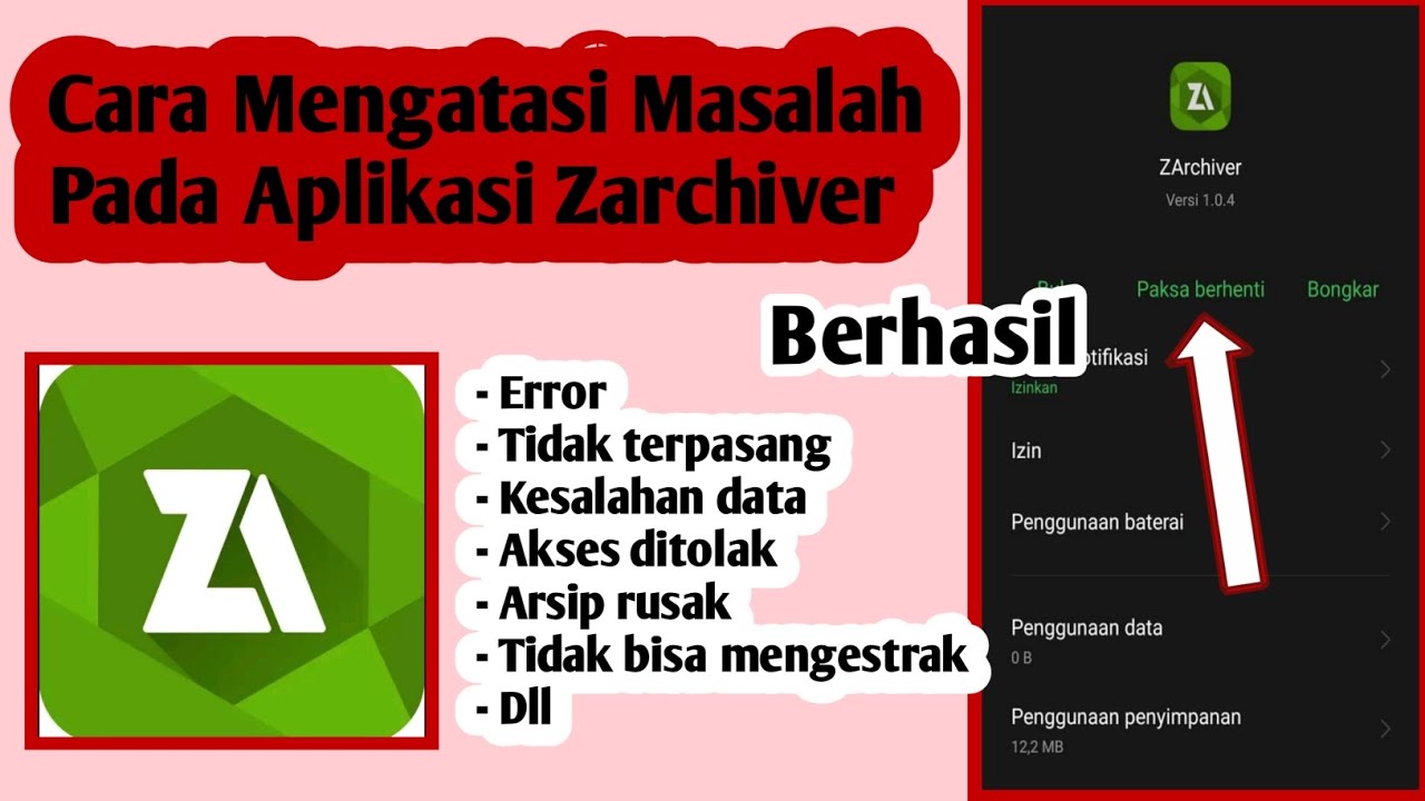 Cara Mengatasi Masalah Pada Aplikasi Zarchiver | Cara Atasi Zarchiver