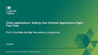 Getting your criminal applications right first time: National Crime Applications Team (NCAT)