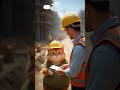 Cat work and earn money  on a construction site #animation