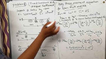 Module 1 Part 9 Application of three moment equation with fixed end with settlement  Problem 2