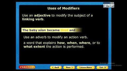 Using Modifiers Correctly  adjectives    adverbs