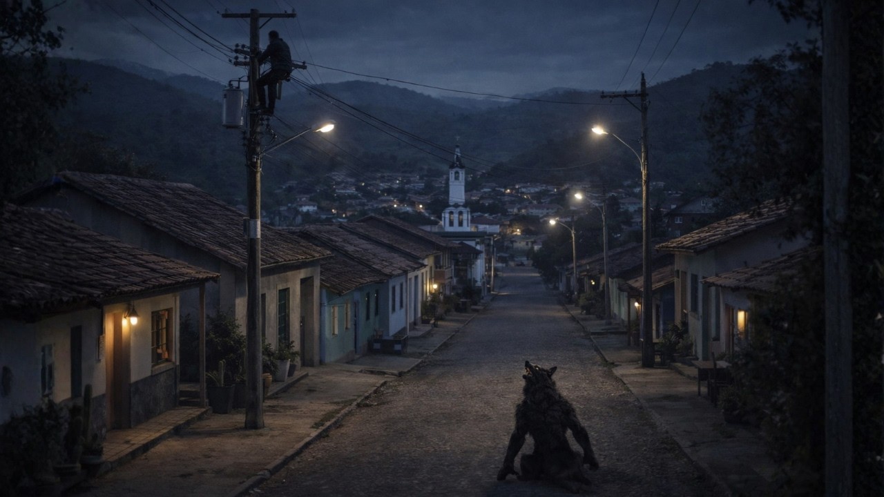 A SORTE DELE FOI O POSTE QUANDO O LOBISOMEM CHEGOU