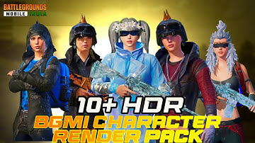 10+ HDR 4K QUALITY BGMI CHARACTER RENDER PACK IT