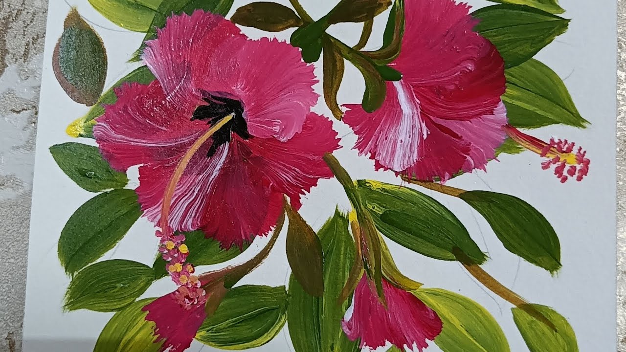 How to paint one one-stroke flower painting ll acrylic flower painting ...