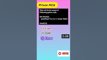 python MCQ based on ternary operator #shorts