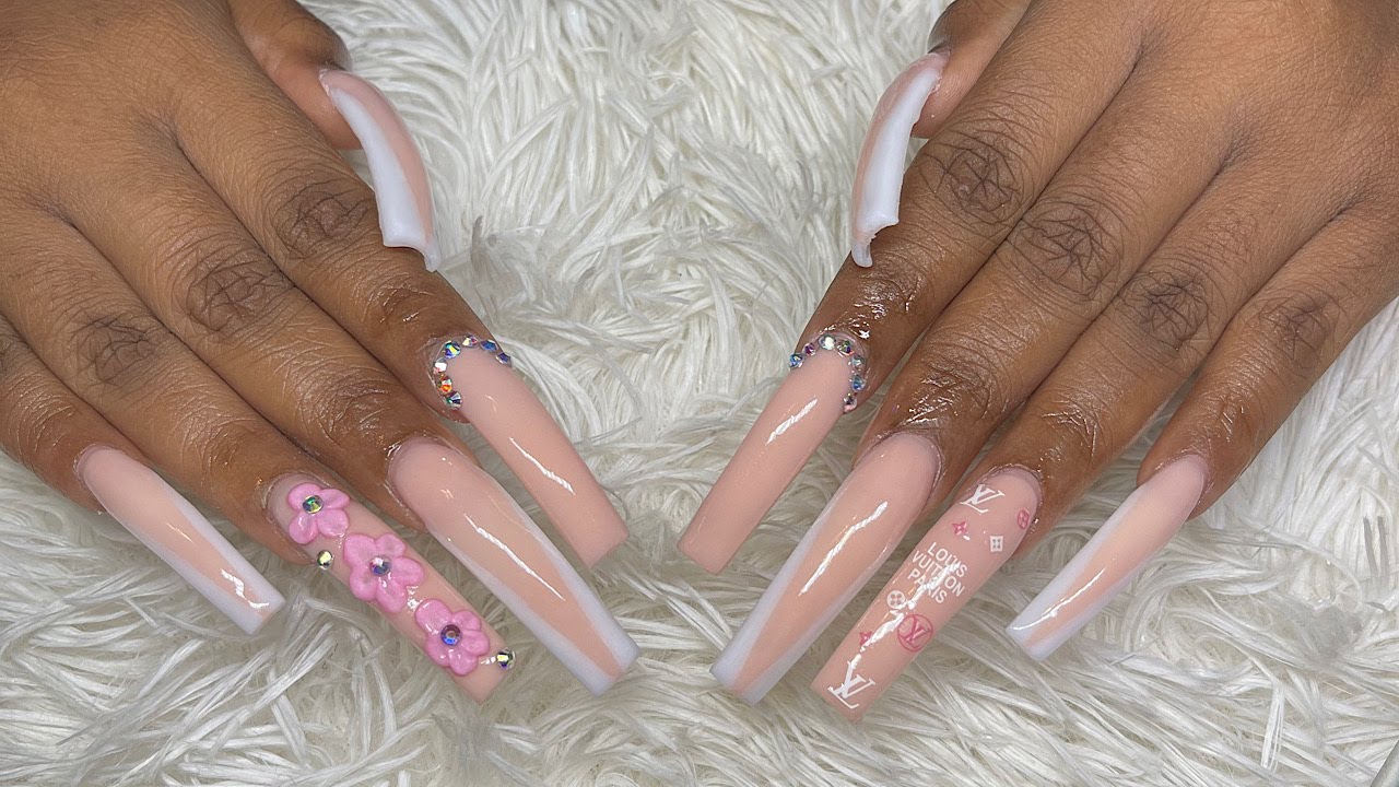 XL V Cut Acrylic Nails YouTube