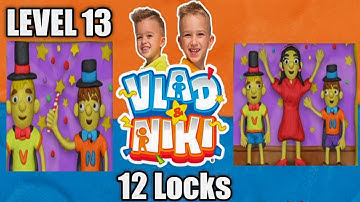Vlad and Niki 12 Locks LEVEL 13 |  Walkthrough Help them open Cupboard in a Magic Show | RUD Present