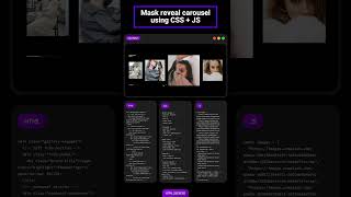 Mask reveal carousel using CSS + JS 🚀