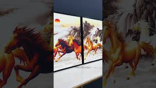 Beautiful Running Horses at Sunset Floating Canvas Wall Painting Set of 3