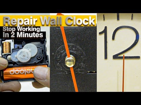 How to repair clock wall stop working type Quartz machine with battery