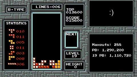 NES Tetris - 19-0 No Next Box