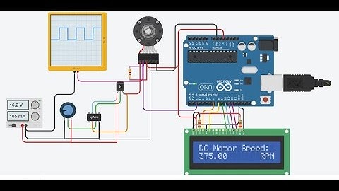 Speed Measurement Of DC motor with Built-in Encoder || Tinkercad